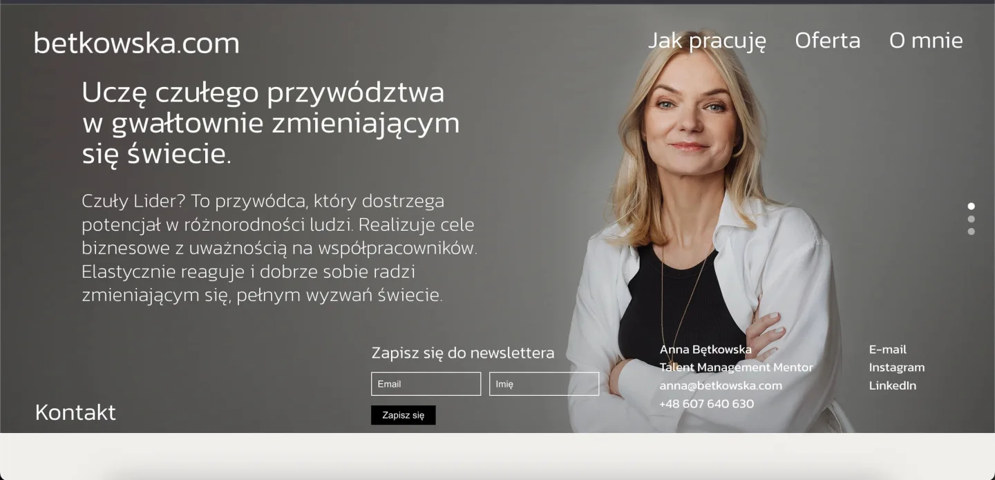 Teksty na stronę internetową Anny Bętkowskiej